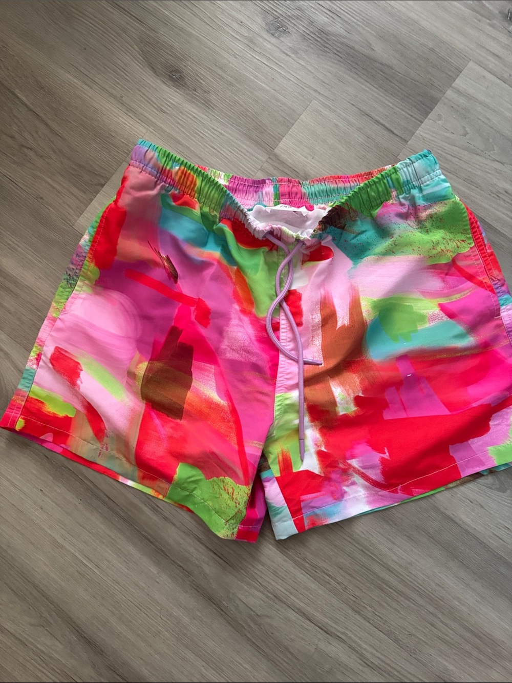 Zara Multicolor Abstract Print Women's Shorts - Pink, Red, Green, Blue
